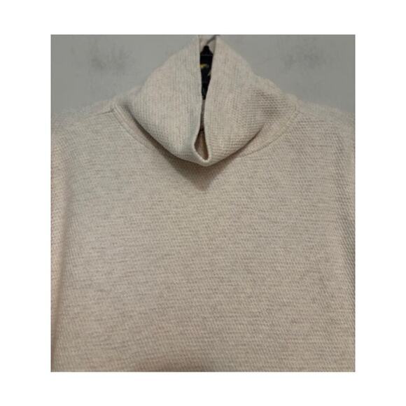 Faherty Thermal Mock Neck Pullover Sweater Womens Small Oatmeal Waffle - Picture 6 of 6
